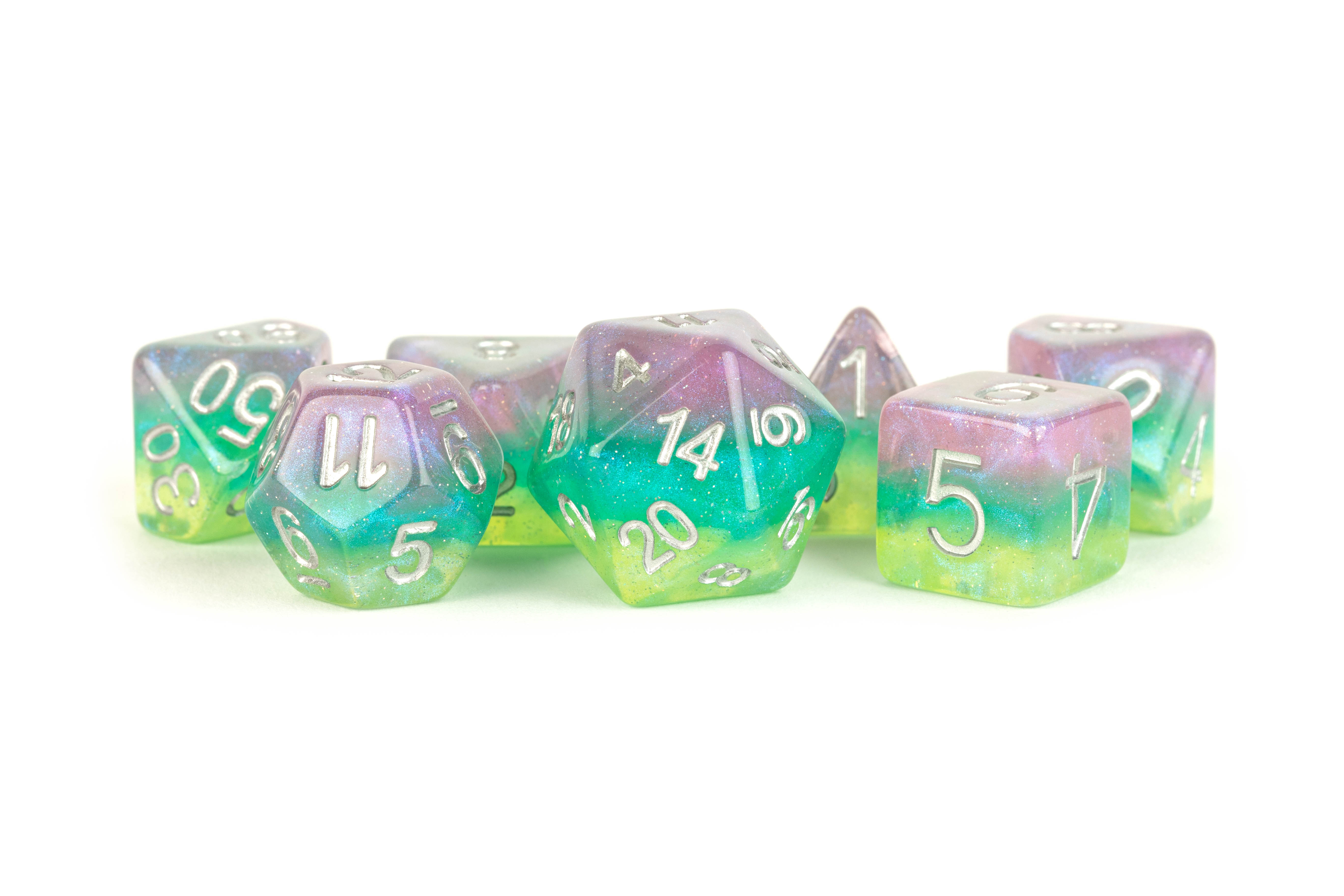Fanroll: 7 Dice Polyhedral Set: STARDUST RADIANCE 16mm 