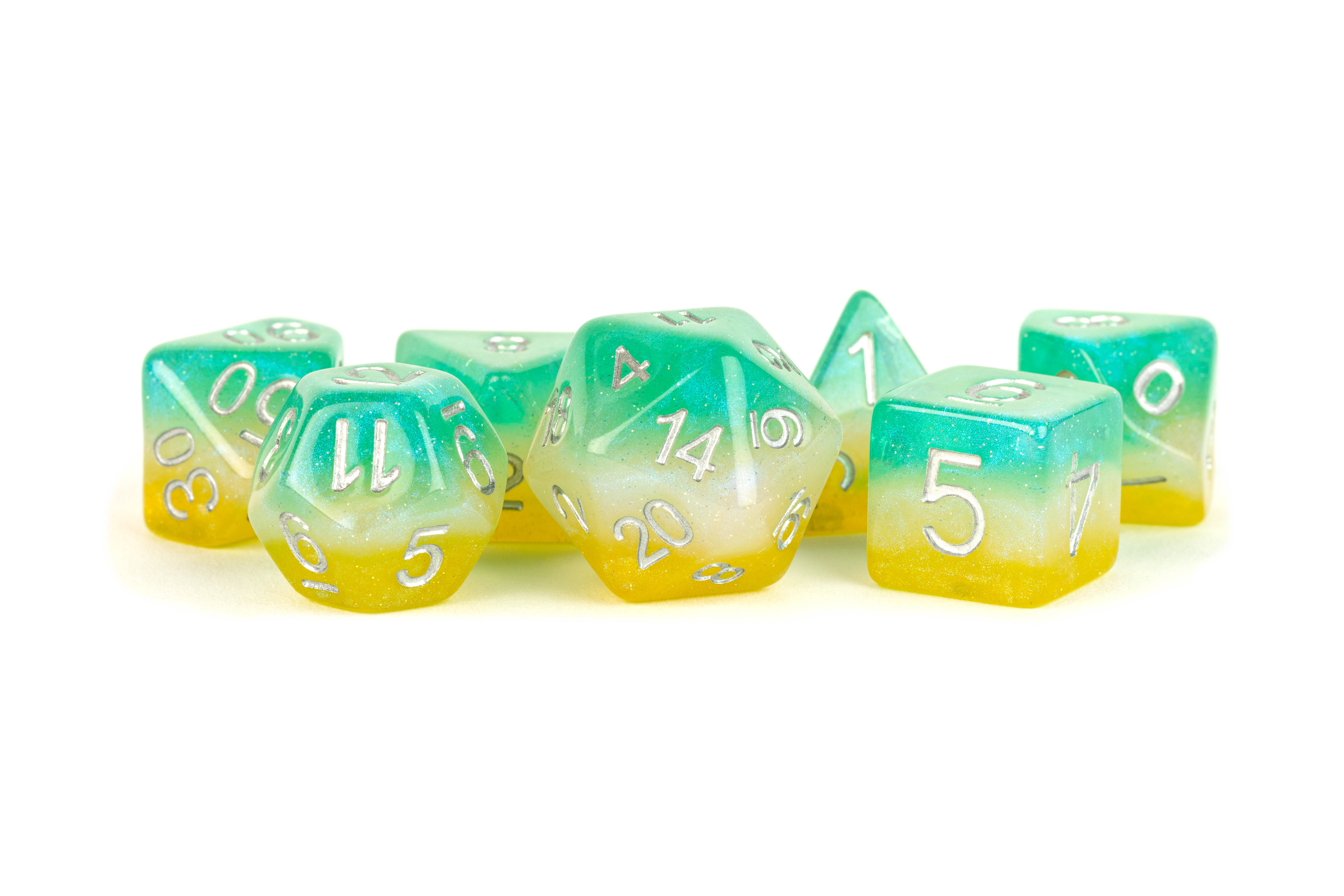 Fanroll: 7 Dice Polyhedral Set: STARDUST TROPICS 16mm 