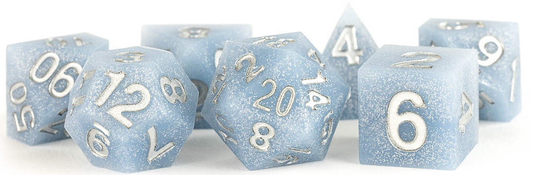 Fanroll: 7 Dice Polyhedral Set: Silicone: RUBBER GLACIAL DEBRIS 16mm 