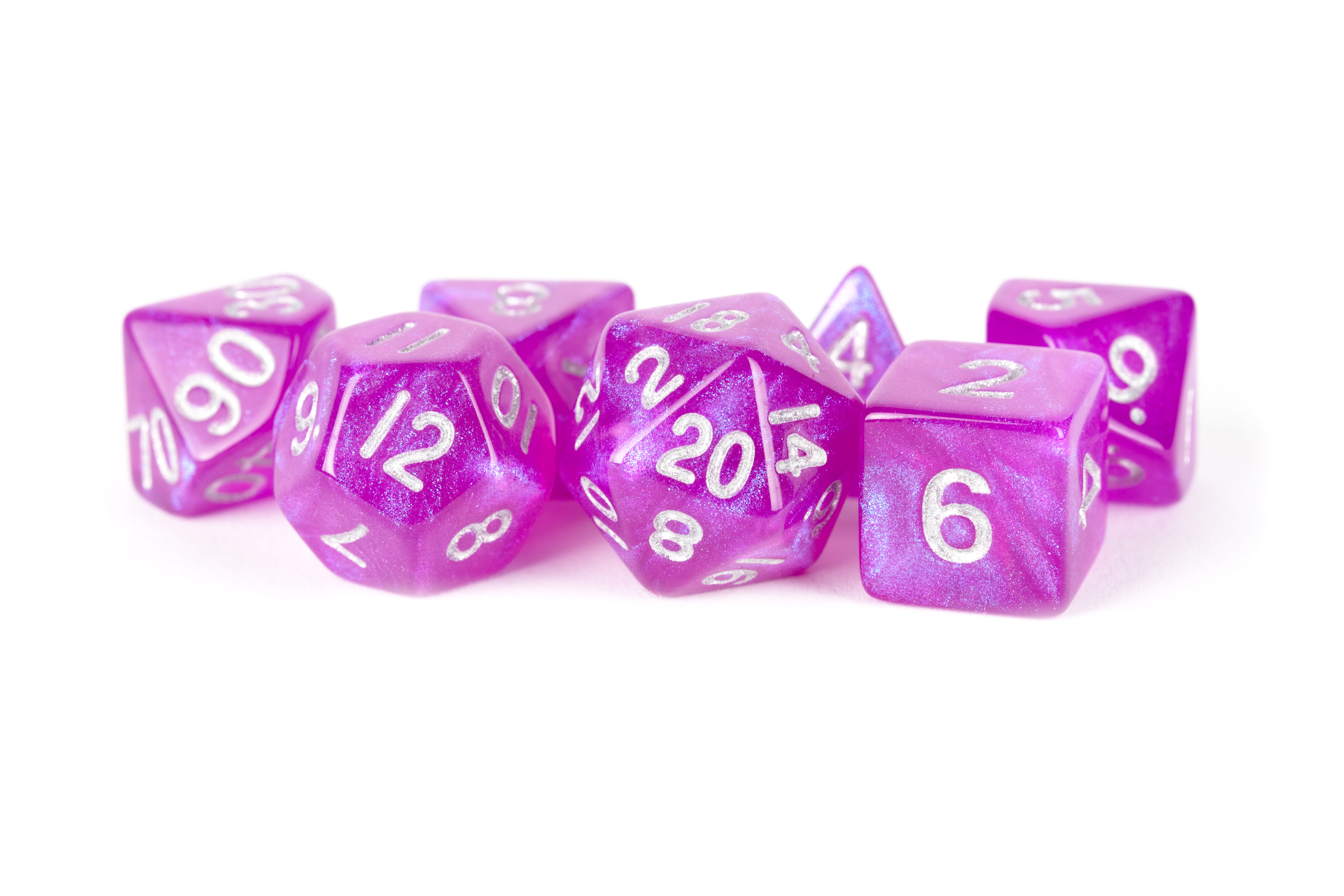 Fanroll: 7 Dice Polyhedral Set: Stardust Purple 16MM  