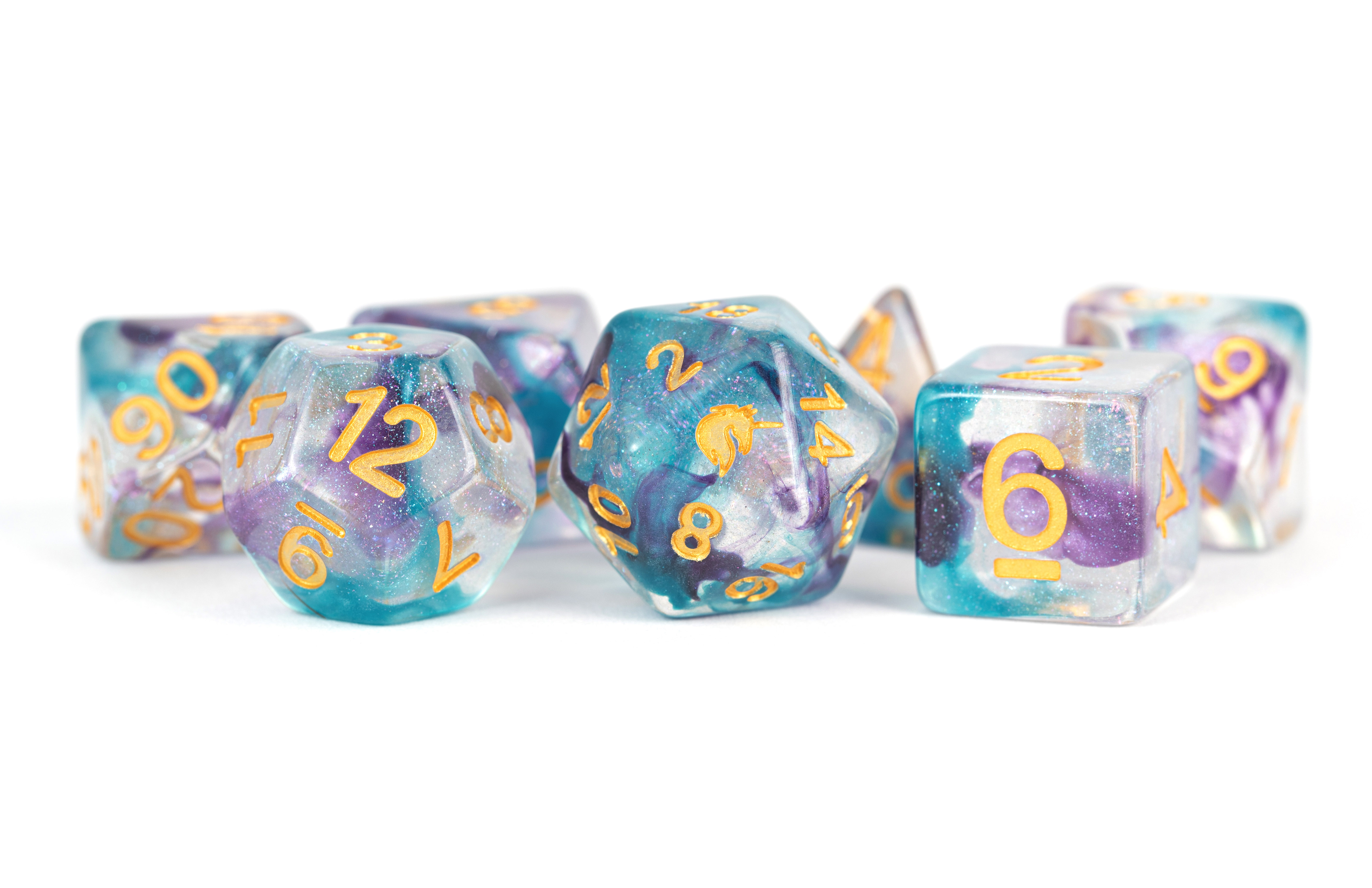 Fanroll: 7 Dice Polyhedral Set: UNICORN FANCY FAE 16MM 