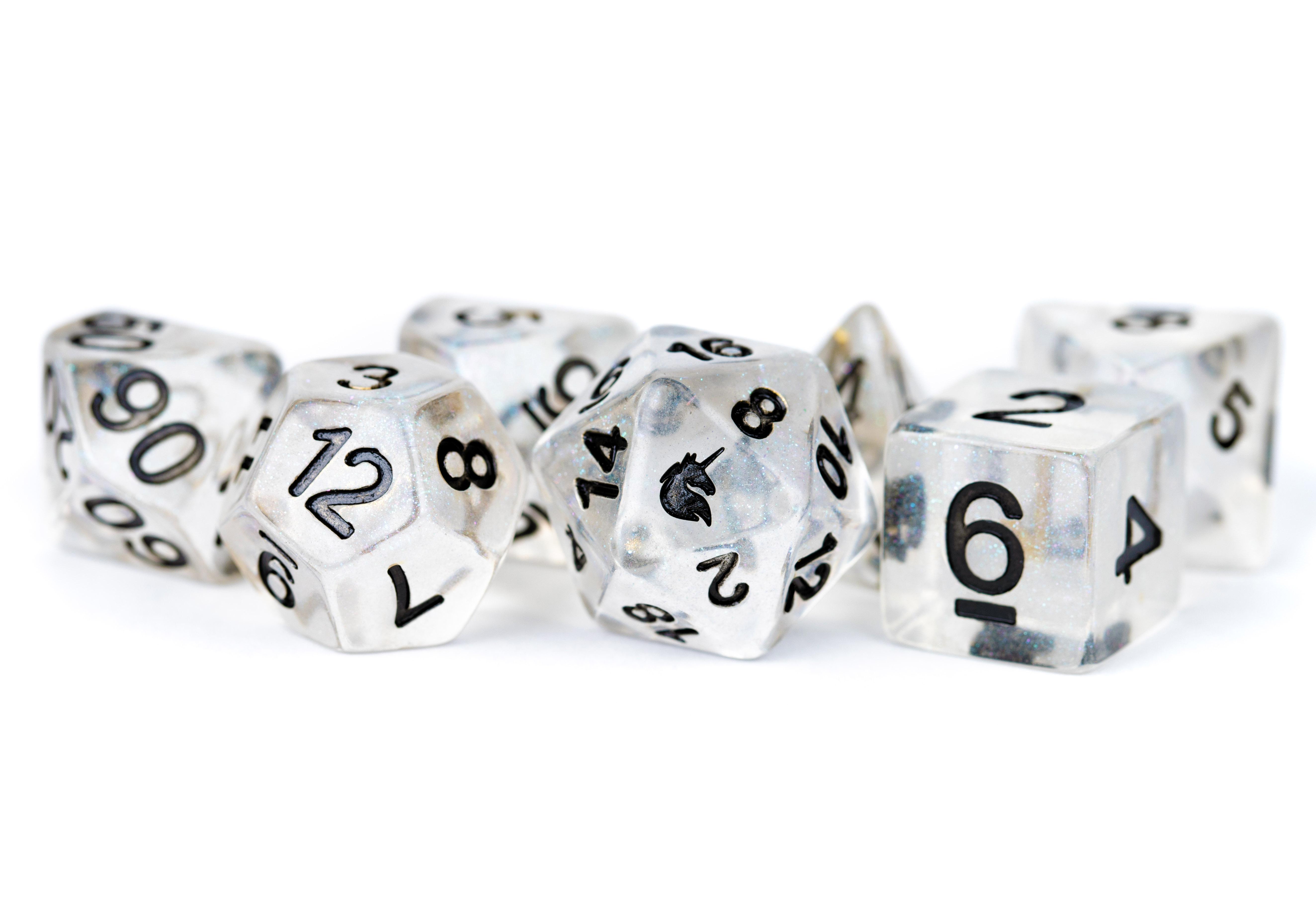 Fanroll: 7 Dice Polyhedral Set: UNICORN VIOLET INFUSION 16MM 