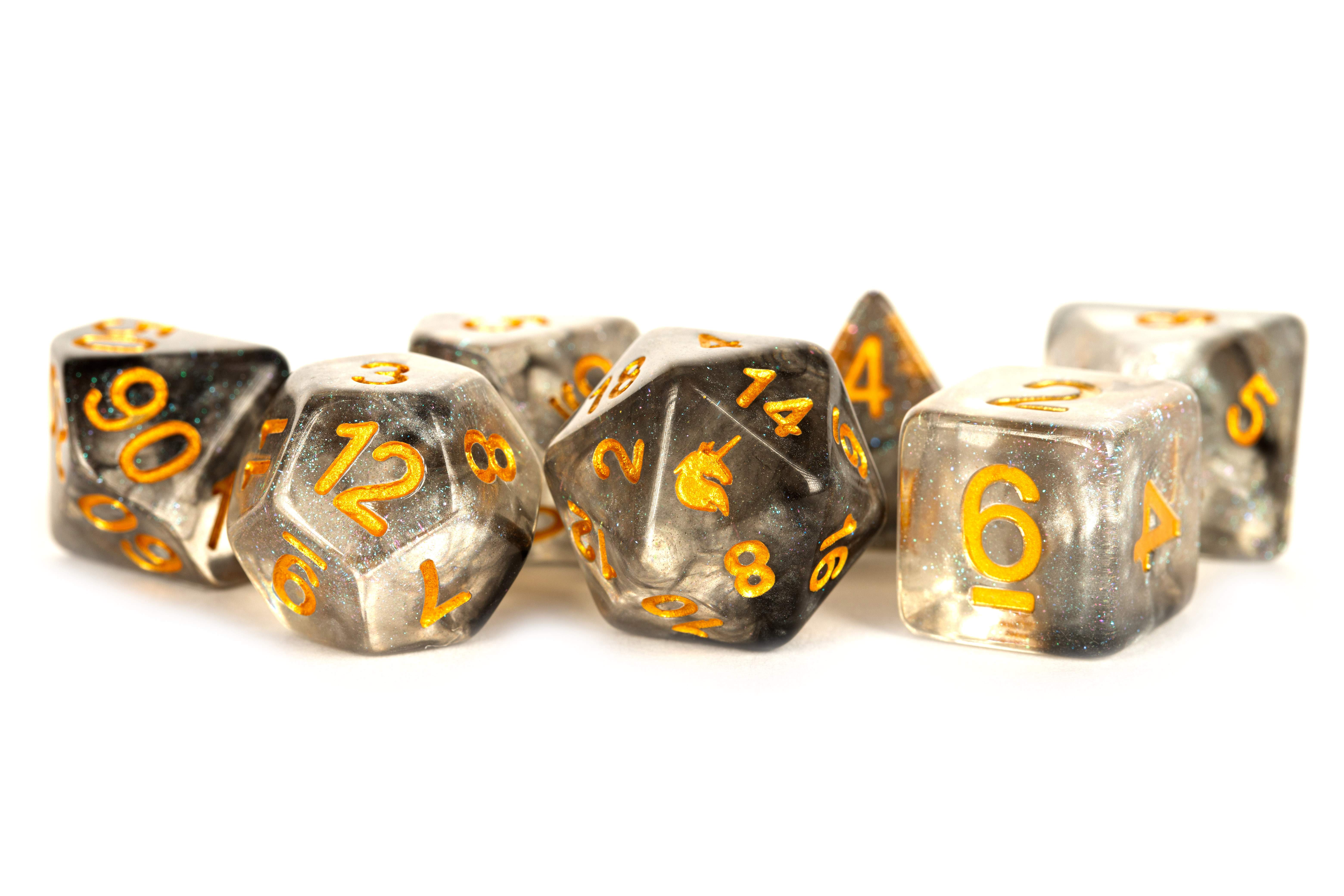 Fanroll: 7 Dice Polyhedral Set: UNICORN ROGUE RAGE 16MM  