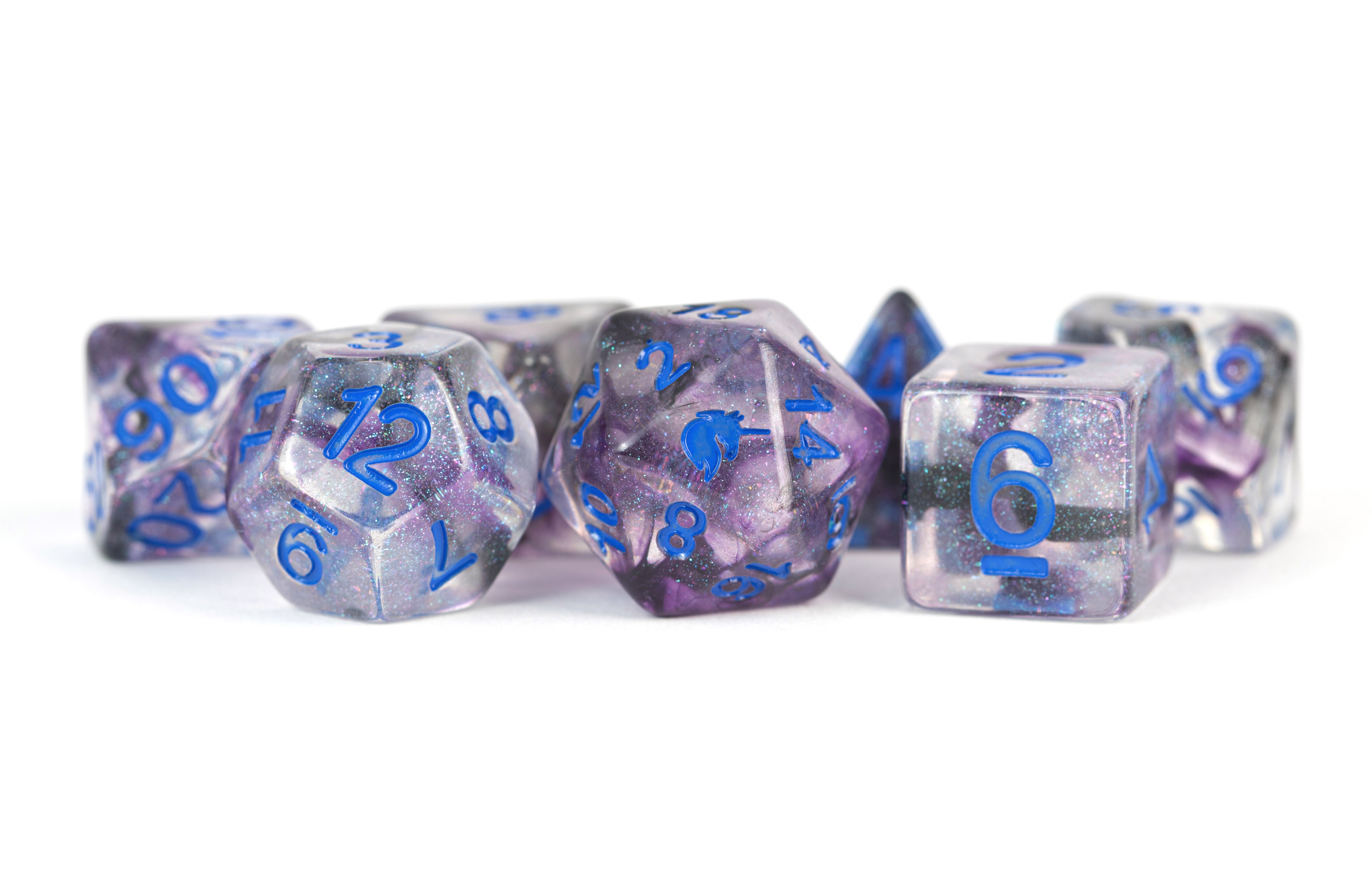 Fanroll: 7 Dice Polyhedral Set: UNICORN STELLAR STORM 16MM 