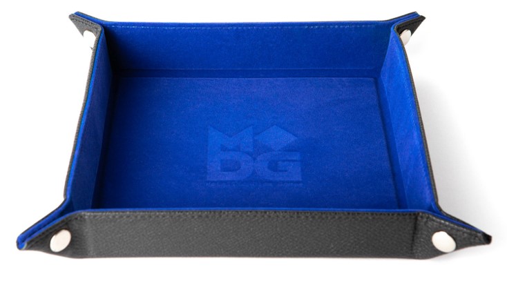 Fanroll: Fold up (Snap) Dice Tray with PU Leather Backing (10" x 10"): Blue 