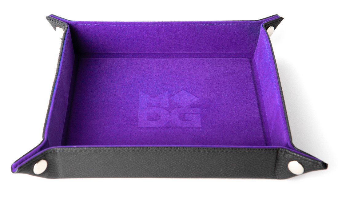 Fanroll: Fold up (Snap) Dice Tray with PU Leather Backing (10" x 10"): Purple 