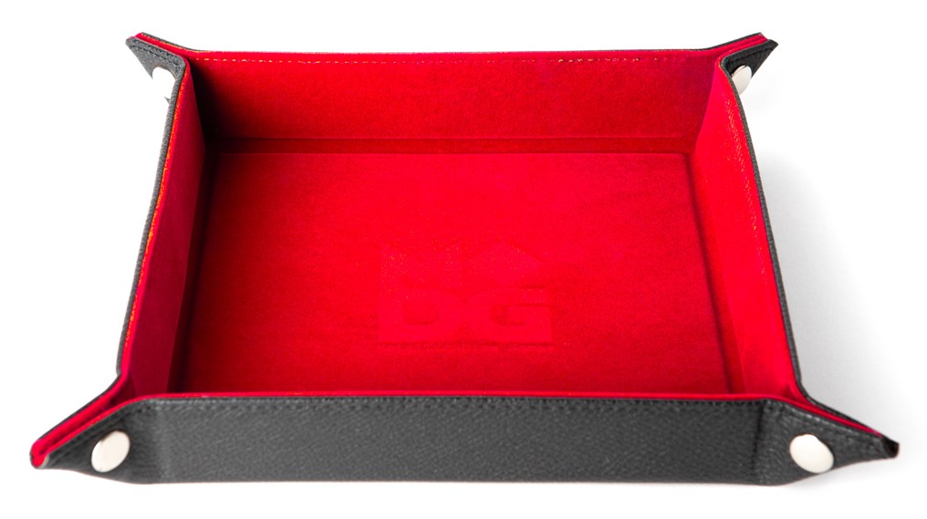 Fanroll: Fold up (Snap) Dice Tray with PU Leather Backing (10" x 10"): Red 