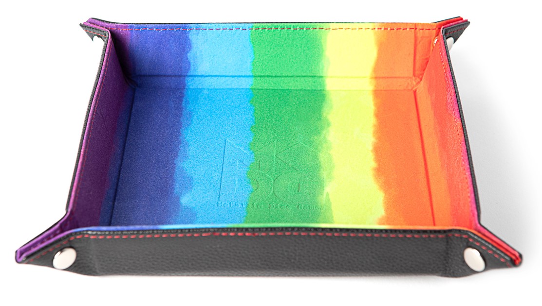 Fanroll: Fold up (Snap) Dice Tray with PU Leather Backing (10" x 10"): Watercolor 