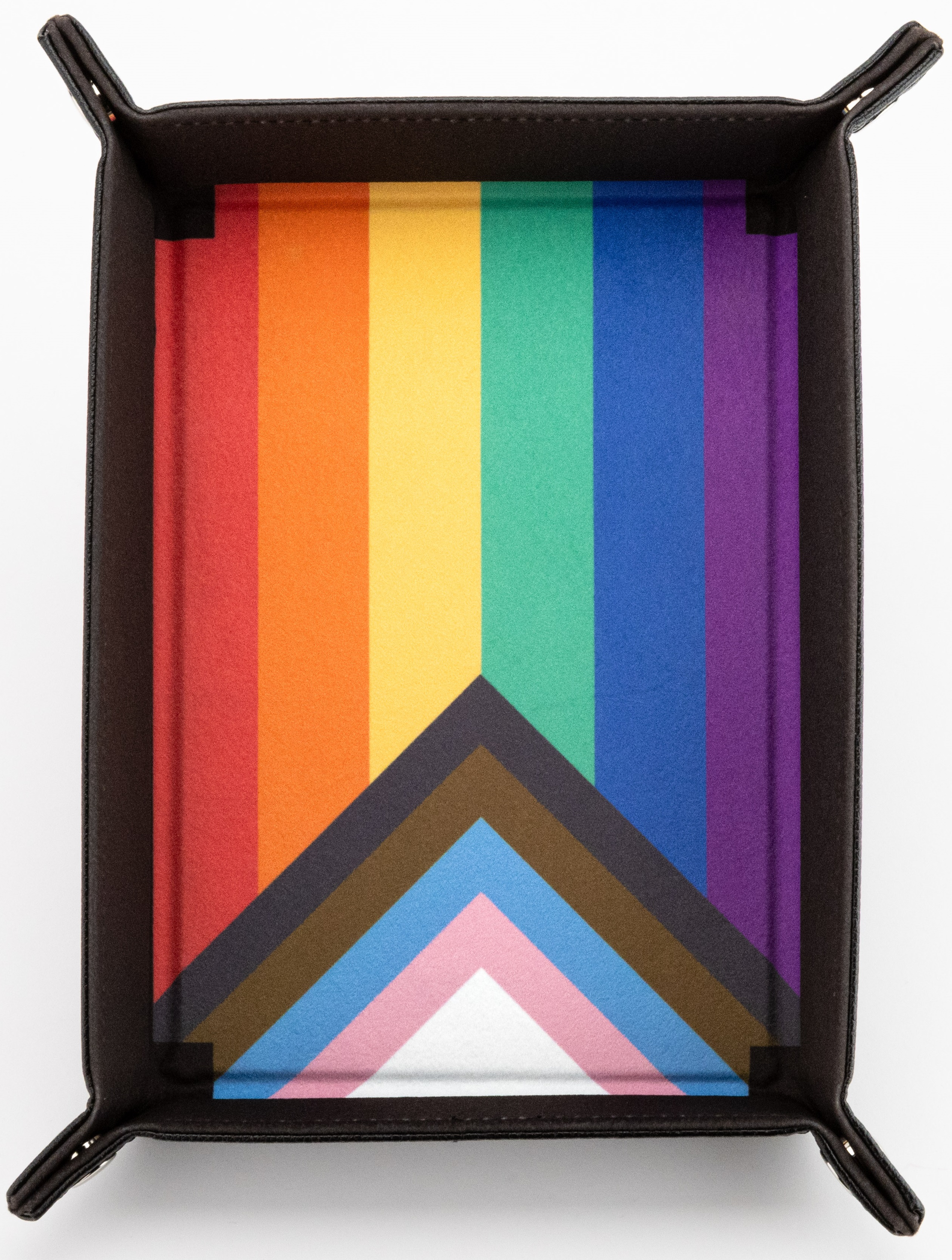 Fanroll: Fold up (Snap) Velvet Dice Tray: Pride Rainbow Flag 