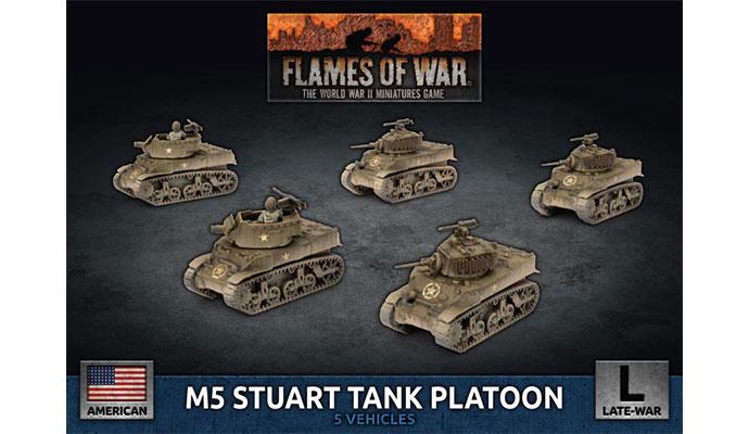 Flames of War: American - M5 Stuart Light Tank Platoon (x5 Plastic) 