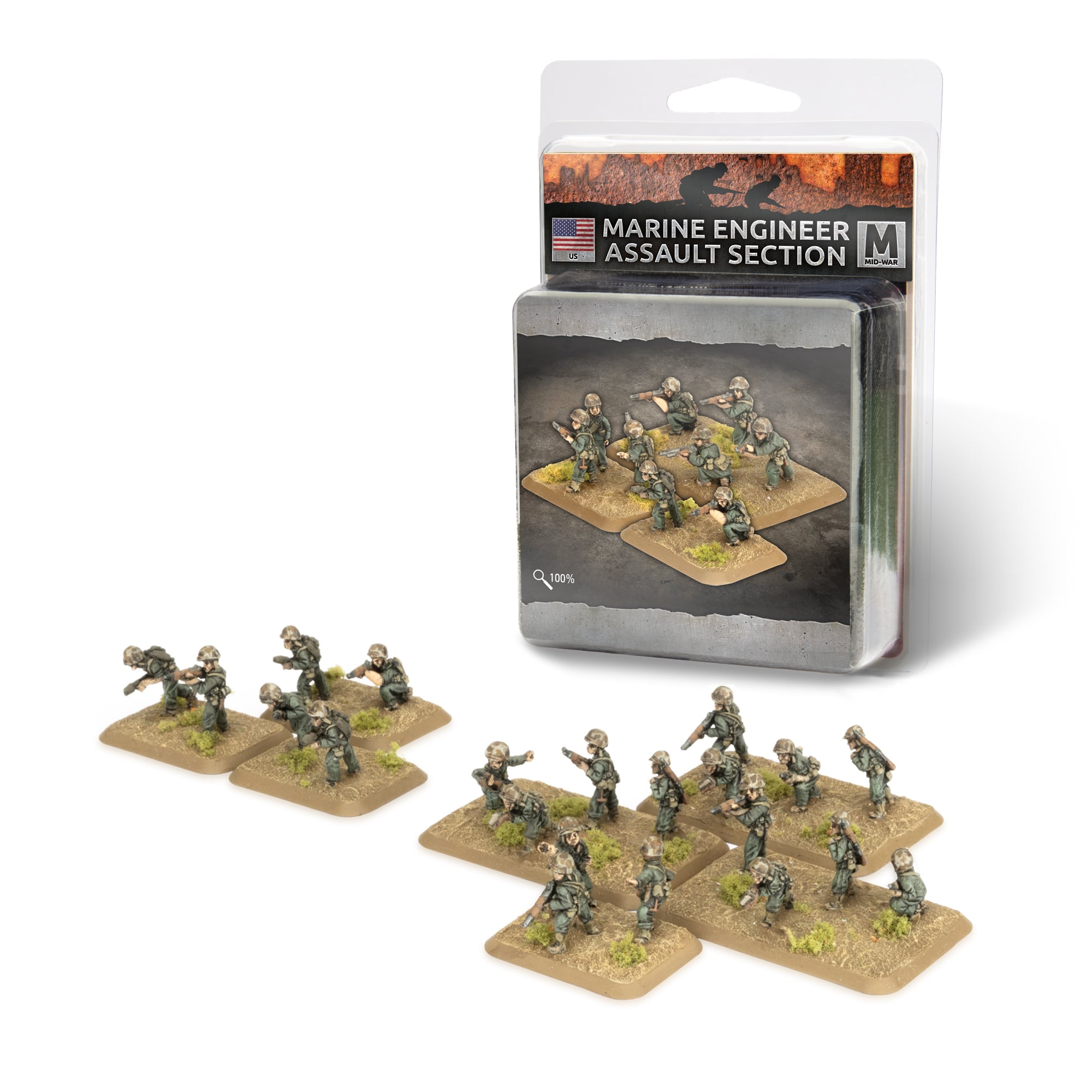 Flames of War: American: Marine Engineer Assault Section 