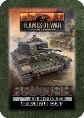 Flames of War: British 7th Armoured Gaming Set (x20 Tokens, x2 Objectives, x16 Dice) 