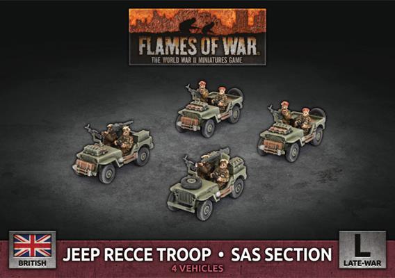 Flames of War: British: Jeep Recce Troop/SAS Section (4x Plastic) 