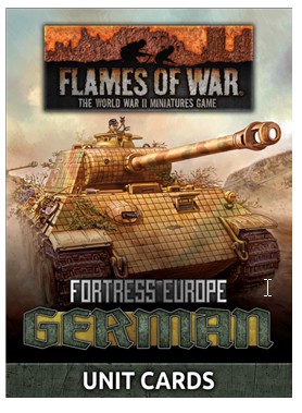 Flames of War: Fortress Europe: German Unit Cards 