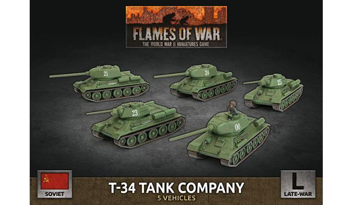 Flames of War: Soviet: T-34 Tank Company (Plastic) 