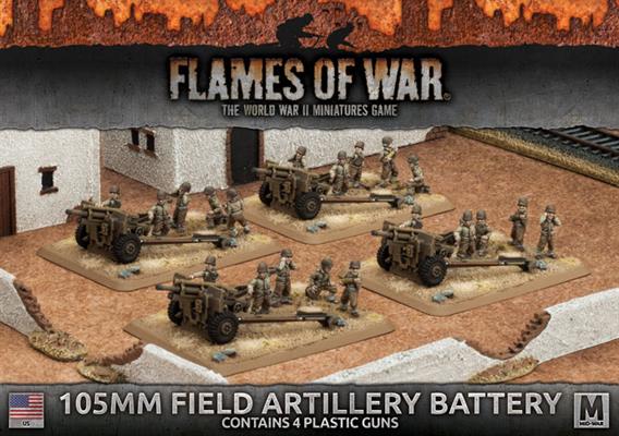 Flames of War: USA: 105mm Field Artillery Battery (4x Plastic) 