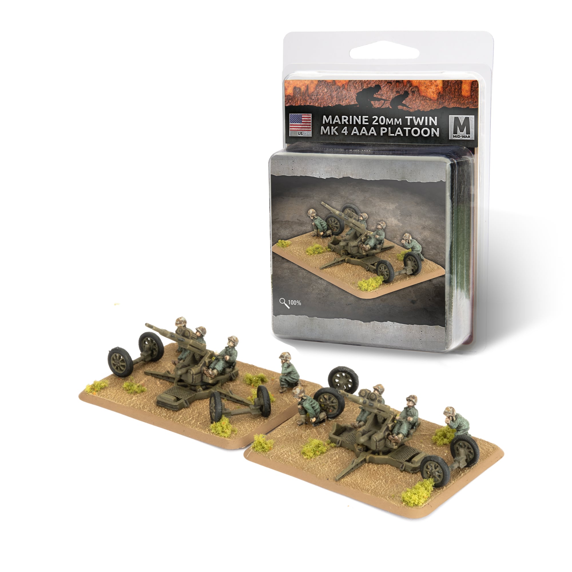 Flames of War: USA: Marine 20mm Twin MK 4 AAA Platoon 