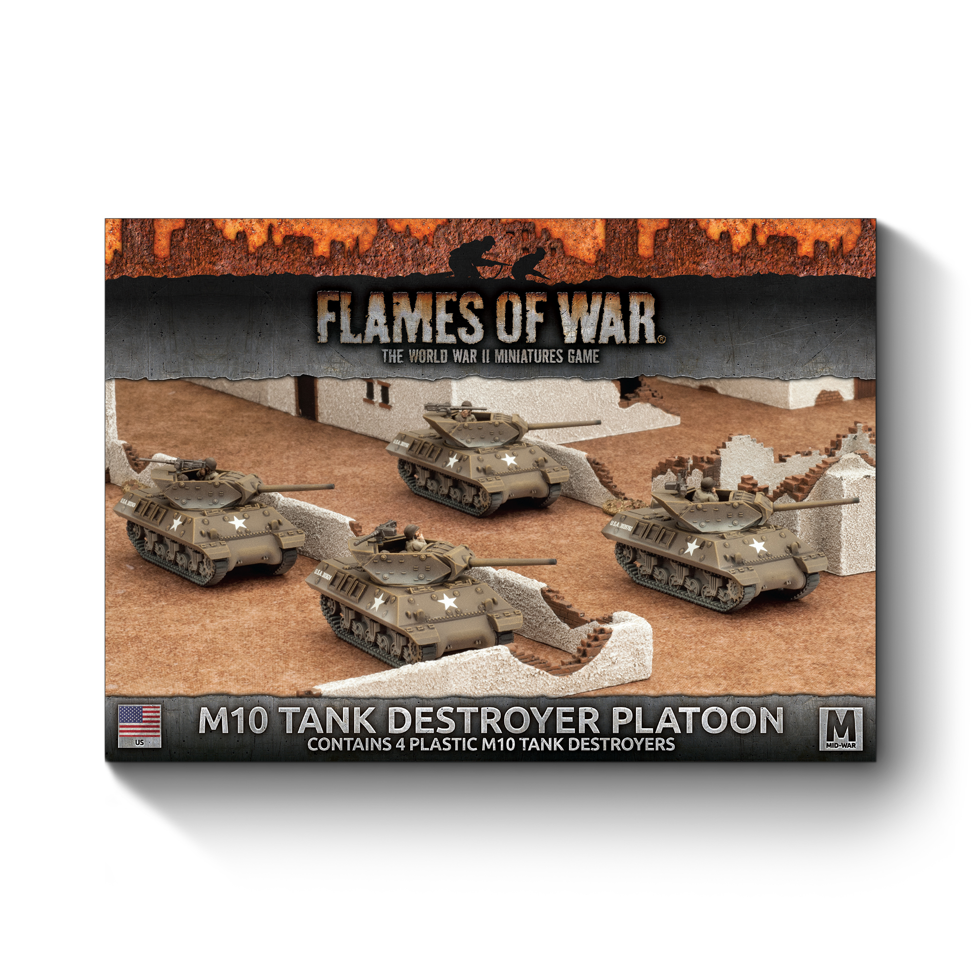 Flames of War: USA: M10 3-Inch Tank Destroyer Platoon (Mid War x4 Tanks Plastic) 