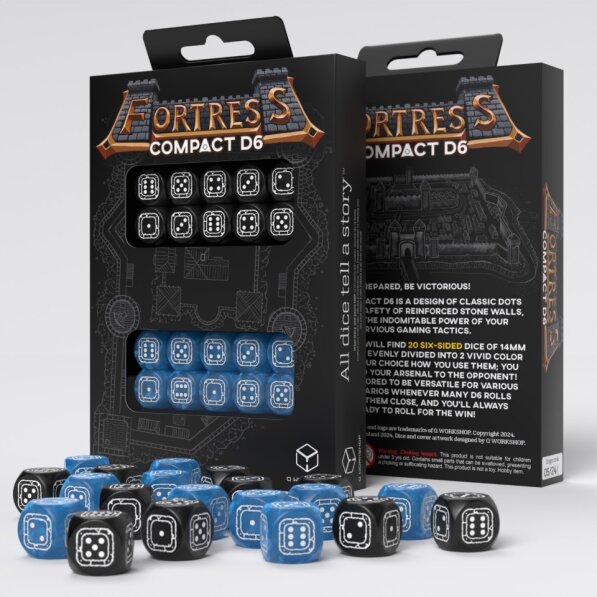 Fortress Compact D6: Black and Blue (20) 