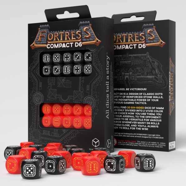 Fortress Compact D6: Black and Red (20) 