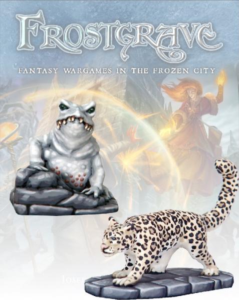 Frostgrave: Ice Toad and Snow Leopard 