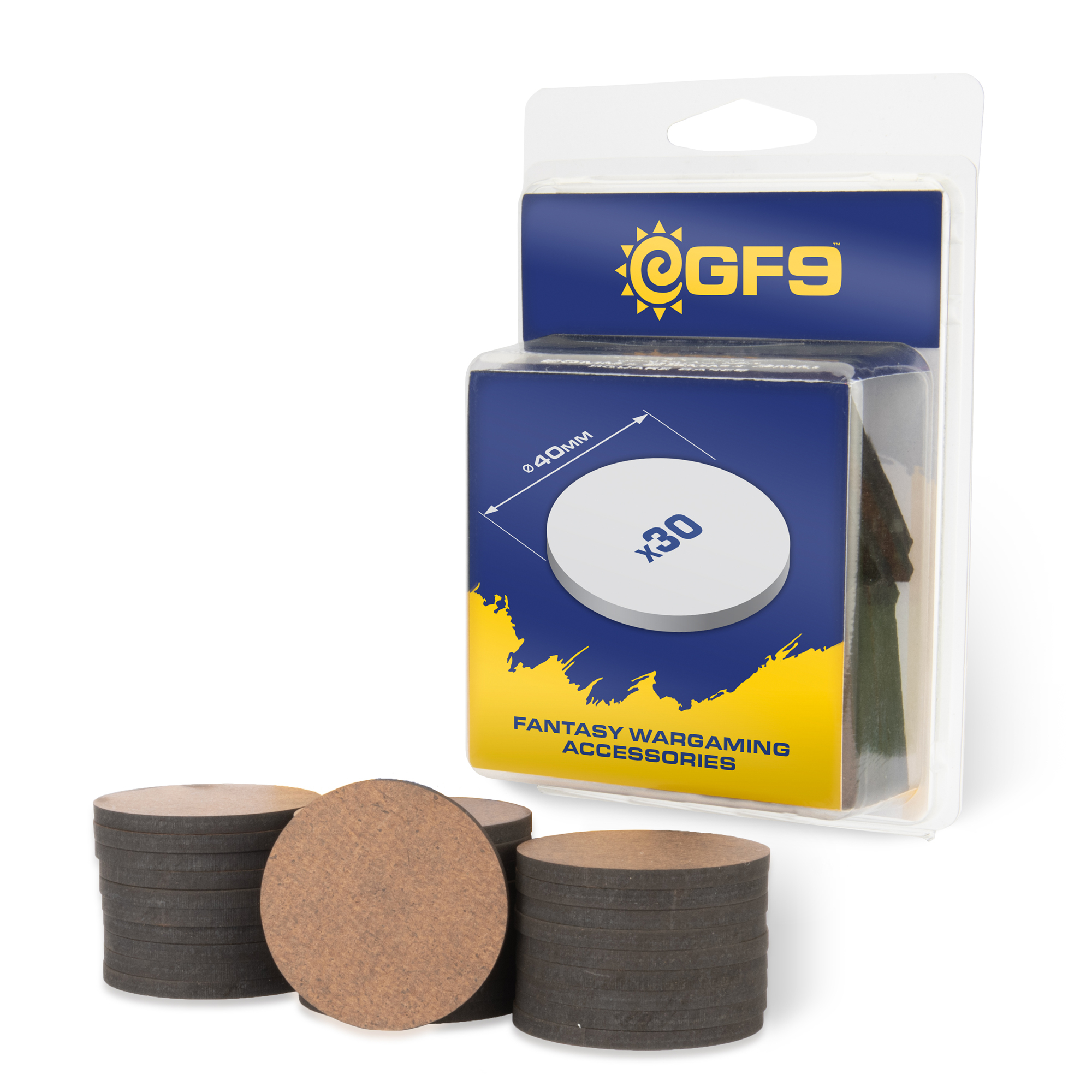 GF9: Round 40mm MDF Bases (30) 