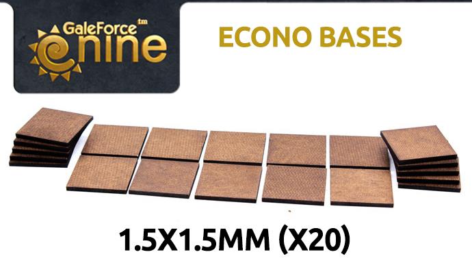 Gale Force Nine: Econo Bases: 1.5x1.5" (20) 