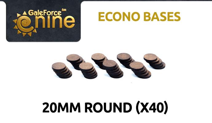 Gale Force Nine: Econo Bases: 20mm Round (40) 