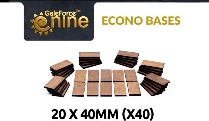 Gale Force Nine: Econo Bases: 20x40mm (40)  