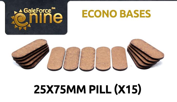 Gale Force Nine: Econo Bases: 25x75mm pill (15)  