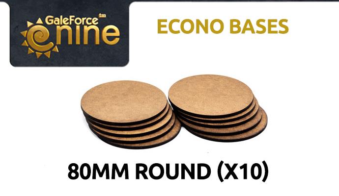 Gale Force Nine: Econo Bases: 80mm Round (10)  