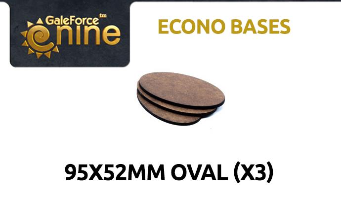 Gale Force Nine: Econo Bases: 90x52mm Oval (3) 