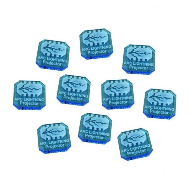 Gaslands: Arc Lightning Projector Ammo Tokens, Fluorescent Blue (10) 