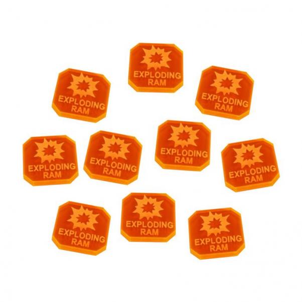 Gaslands: Exploding Ram Ammo Tokens, Fluorescent Orange 