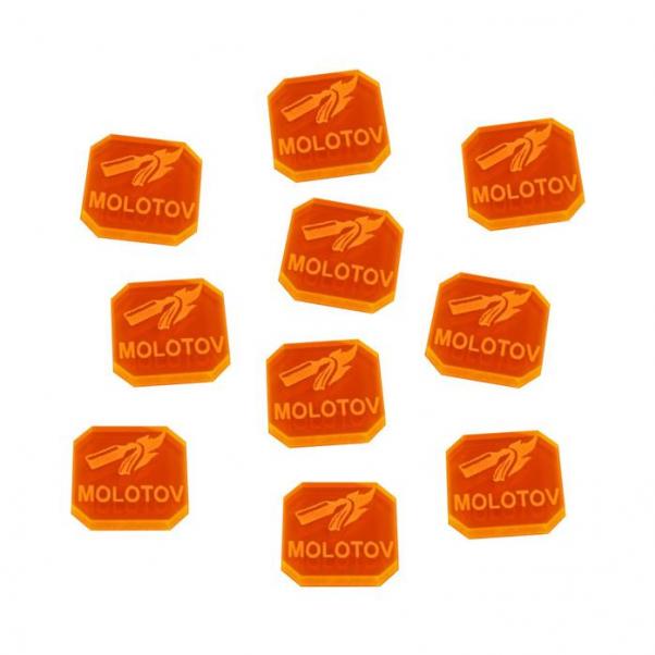 Gaslands: Molotov Ammo Tokens, Fluorescent Orange 