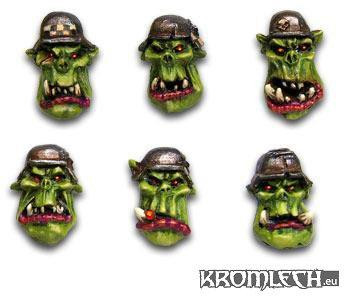 Kromlech Conversion Bitz: German Orc Heads in Helmets 