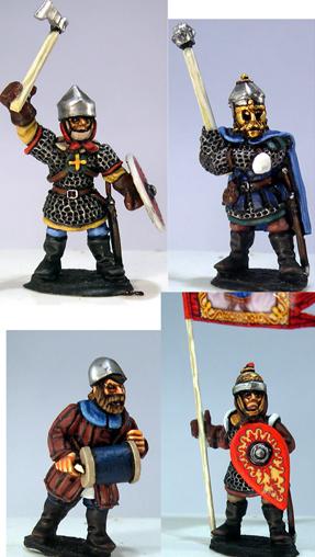 Gripping Beast 28mm Medieval Russian: Dismounted Druzhina (Command) (4) 