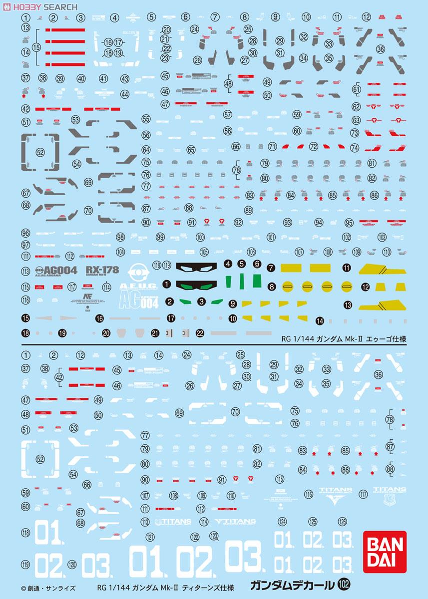 Gundam Decals #102: RG Gundam Mk-II 