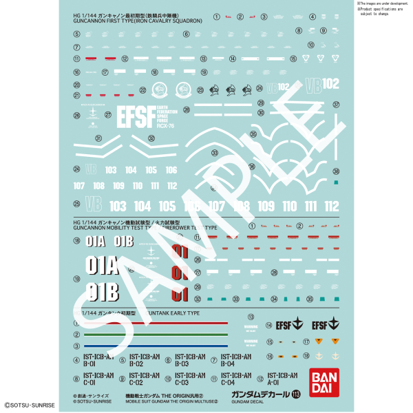 Gundam Decals #113: Mobile Suit Gundam The Origin Multiuse 2 