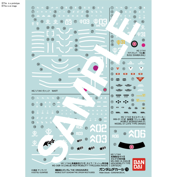 Gundam Decals #119: Mobile Suit Gundam The Origin Multiuse 3 