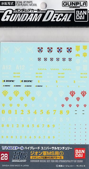 Gundam Decals #028: Principality of Zeon 