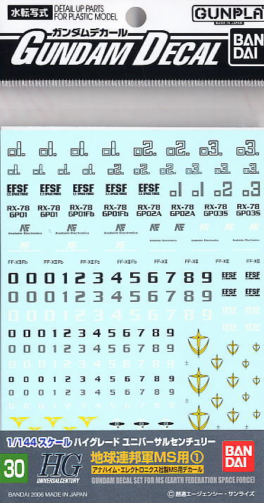 Gundam Decals #030: Earth Federation Space Force 
