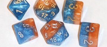 Halfsies Dice: 7 Dice Set: FIRE AND ICE 