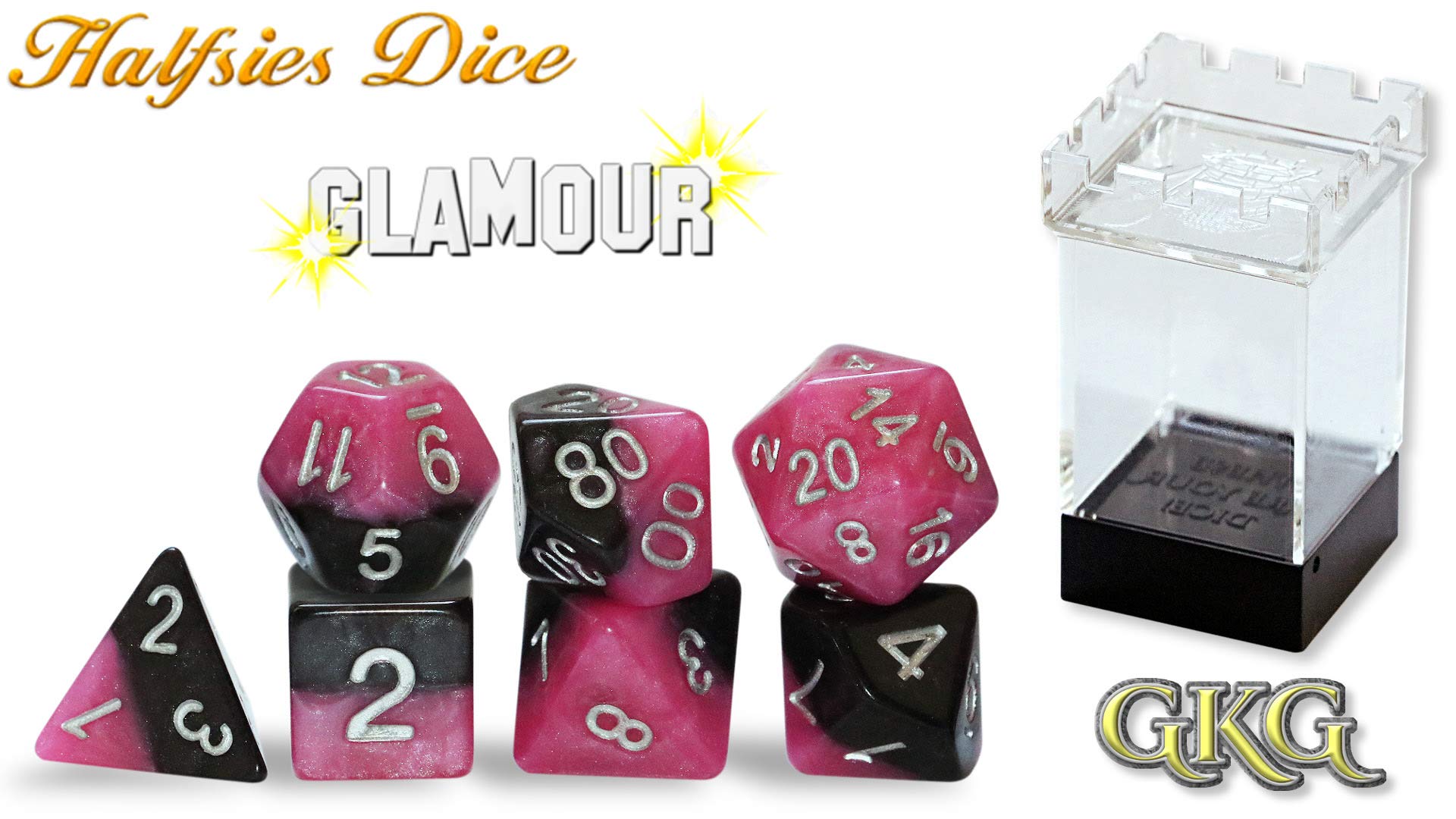 Halfsies Dice: 7 Dice Set: Glamour 
