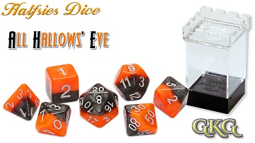 Halfsies Dice: 7 Dice Set: HALLOWS EVE 