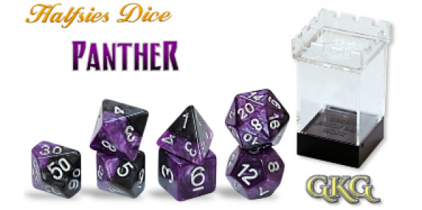 Halfsies Dice: 7 Dice Set: Panther 