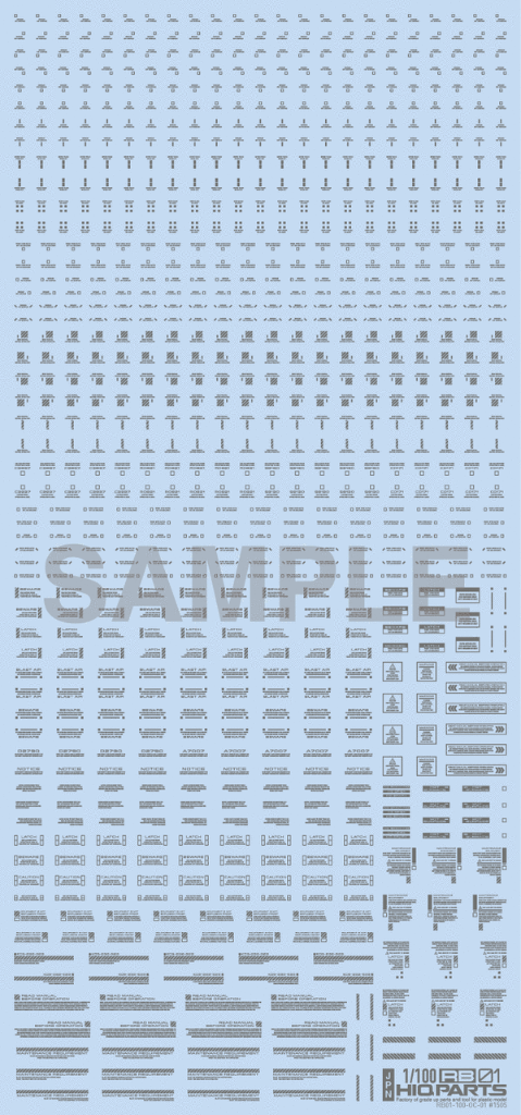 HiQ Parts: 1/100 RB01 Caution Decal One Color - Gray 