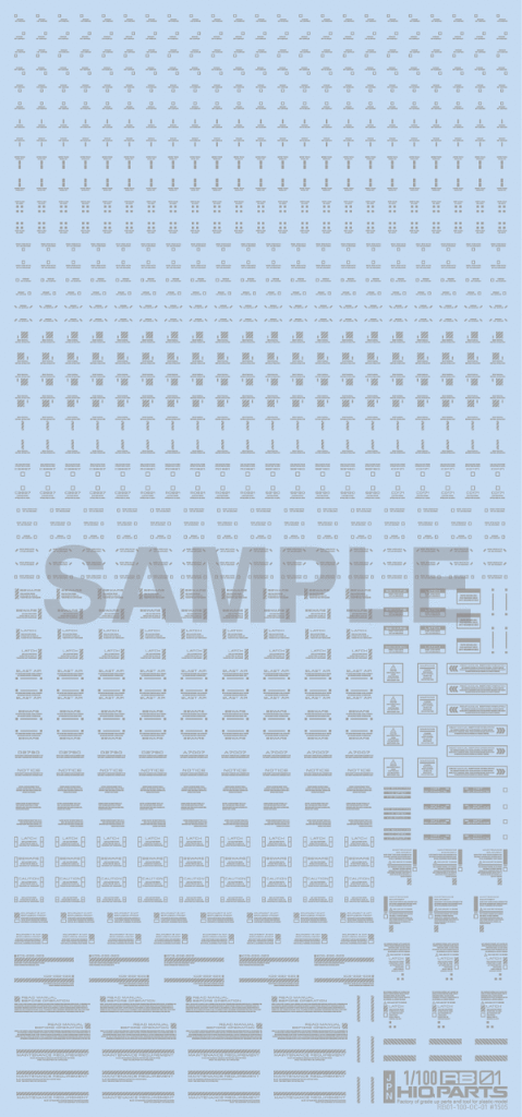 HiQ Parts: 1/100 RB01 Caution Decal One Color - Light Gray  