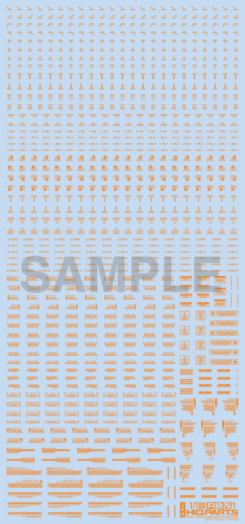 HiQ Parts: 1/100 RB01 Caution Decal One Color - Orange 