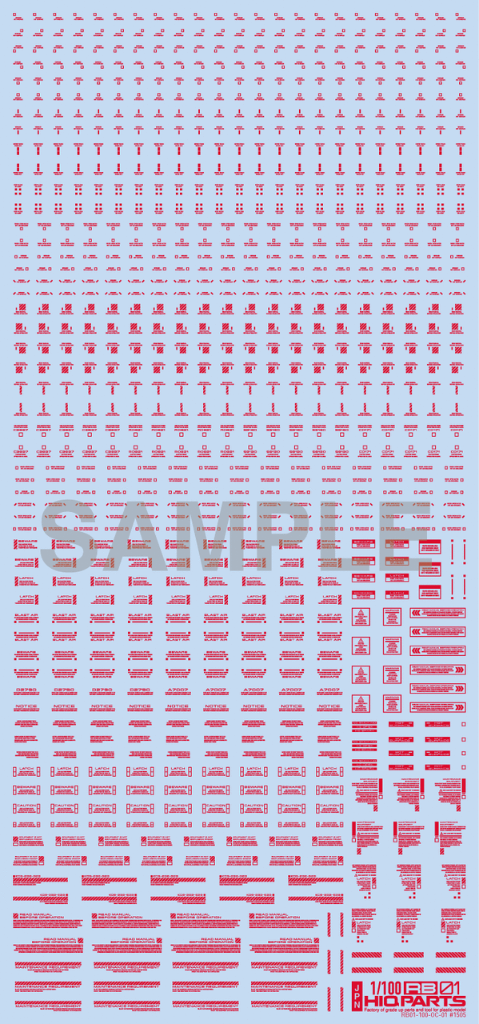 HiQ Parts: 1/100 RB01 Caution Decal One Color - Red 